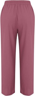 Nantdog Linen Pants Women 2025 Summer Beach Lounge Palazzo Trousers Loose Elasti... - Image 6