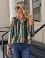 Zeagoo Long Sleeve Shirts for Women Casual V Neck Fall Tops Dressy Summer Work B... - Image 4