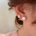 Gold Flower Earrings for Women Silver Statement Earrings Chunky Daisy Floral Sum... - Image 4