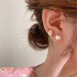 Gold Flower Earrings for Women Silver Statement Earrings Chunky Daisy Floral Sum... - Image 6