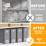 SpaceAid 4 Pack Bed Sheet Organizers and Storage, Foldable Organizer for Linen C... - Image 3