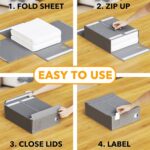 SpaceAid 4 Pack Bed Sheet Organizers and Storage, Foldable Organizer for Linen C... - Image 4