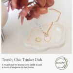 CCINPPY Ceramic Jewelry Tray Trinket Dish, Decorative Cloud Vanity Key Tray for ... - Image 5