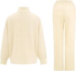 Paintcolors Womens 2 Piece Lounge Set Oversized Fall Knit Pajamas Long Sleeve To... - Image 5