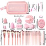 HGHDBT 70Pcs Pink Makeup Brushes Set Professional Makeup Kit Multi-functional Ma... - Image 4