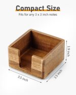 Acacia Wood Sticky Note Holder, Post It Note Dispenser for Office Desk, 3x3 Stic... - Image 3