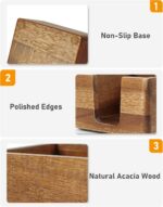 Acacia Wood Sticky Note Holder, Post It Note Dispenser for Office Desk, 3x3 Stic... - Image 4