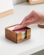 Acacia Wood Sticky Note Holder, Post It Note Dispenser for Office Desk, 3x3 Stic... - Image 5