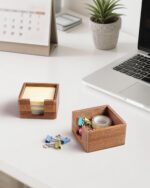 Acacia Wood Sticky Note Holder, Post It Note Dispenser for Office Desk, 3x3 Stic... - Image 6