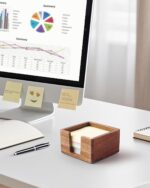 Acacia Wood Sticky Note Holder, Post It Note Dispenser for Office Desk, 3x3 Stic... - Image 7