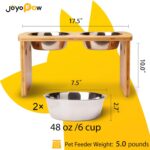 Elevated Dog Bowls, Bamboo Raised Dog Bowl for Large Dogs & Medium Dogs, with 2 ... - Image 3