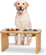 Elevated Dog Bowls, Bamboo Raised Dog Bowl for Large Dogs & Medium Dogs, with 2 ... - Image 8