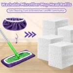 Microfiber Mop Pads - 4 Pack Reusable Washable Refills for Wet & Dry Floor Clean... - Image 8