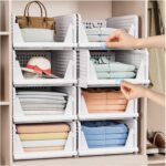5 Pack Stackable Closet Storage Basket - Stackable Storage Bins, Multifunctional... - Image 3