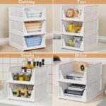 5 Pack Stackable Closet Storage Basket - Stackable Storage Bins, Multifunctional... - Image 5