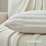FUTEI Pack of 2 Fluffy Faux Fur Throw Pillow Covers 18x18 Inch Elegant Striped T... - Image 4