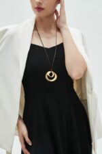 Boho Necklaces for Women Chunky Circle Necklace Layered Boho Circle Leather Chok... - Image 4