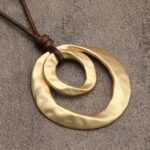Boho Necklaces for Women Chunky Circle Necklace Layered Boho Circle Leather Chok... - Image 6