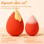 BEAKEY Makeup Sponge Set 5 Pack Micro Porous Low Absorption Soft Latex Free Foun... - Image 7