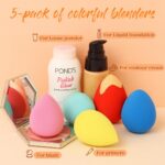 BEAKEY Makeup Sponge Set 5 Pack Micro Porous Low Absorption Soft Latex Free Foun... - Image 8