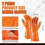 Teenyyou 2 Pair Extended Sewer Snake Gloves Non Slip and Reusable PVC Sewer Abra... - Image 3