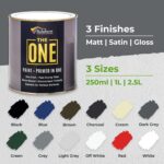 THE ONE All-In-One Paint & Primer - Dark Grey Gloss, 33.8 Fl Oz/1 Liter | 1 Coat... - Image 7