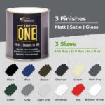THE ONE All-In-One Paint & Primer - Dark Grey Gloss, 33.8 Fl Oz/1 Liter | 1 Coat... - Image 8