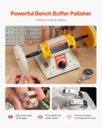 VEVOR Bench Buffer Polisher, 1/2HP Polishing and Buffing Machine, 0 to 8000RPM B... - Image 3