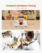 VEVOR Bench Buffer Polisher, 1/2HP Polishing and Buffing Machine, 0 to 8000RPM B... - Image 7