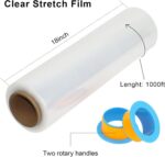 BOMEI PACK Clear Stretch Wrap Roll with Plastic Handle 18" x 1000 Feet 80 Gauge ... - Image 4