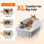 2PACK Stainless Steel Cat Litter Boxes, XL Large Metal Litter Box with High Side... - Image 3