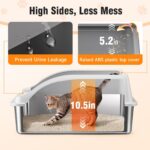 2PACK Stainless Steel Cat Litter Boxes, XL Large Metal Litter Box with High Side... - Image 6