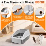 2PACK Stainless Steel Cat Litter Boxes, XL Large Metal Litter Box with High Side... - Image 8