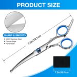 Dog Grooming Scissors Curved Shears Set Rounded Trimming Scissors for Profession... - Image 3