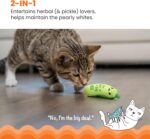 Catstages Crunchy Pickle Kicker Cat Toy – Plush Crinkle Toy with Catnip and Dent... - Image 4