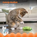Catstages Crunchy Pickle Kicker Cat Toy – Plush Crinkle Toy with Catnip and Dent... - Image 5