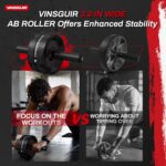 VINSGUIR Ab Roller Wheel, Abs & Core Workout Equipment for Home Gym with Knee Pa... - Image 3