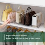 SPACEKEEPER Adjustable Shelf Divider for Closet, Clear Purse Organizers for Clos... - Image 5