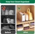SPACEKEEPER Adjustable Shelf Divider for Closet, Clear Purse Organizers for Clos... - Image 6