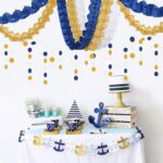 Navy-Blue White-Gold Party-Decorations Streamers Garland - 12pcs Royal Blue Grad... - Image 3