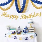 Navy-Blue White-Gold Party-Decorations Streamers Garland - 12pcs Royal Blue Grad... - Image 9