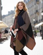Women's Shawl Wraps Open Front Poncho Cape Oversized Sweaters Casual Cardigan Sh... - Image 4