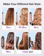Wavytalk 5 in 1 Curling Iron Set with Thermal Brush and 4 Interchangeable Cerami... - Image 3