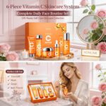 6-Piece Hydrating Vitamin C Skincare Set with Niacinamide, Daily Face Care Routi... - Image 4