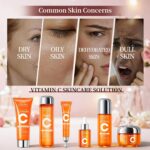 6-Piece Hydrating Vitamin C Skincare Set with Niacinamide, Daily Face Care Routi... - Image 5