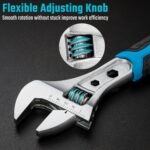 DURATECH 8 Inch Adjustable Wrench, 3-in-1 Spanner with Box End/Hex Function, CR-... - Image 5