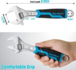 DURATECH 8 Inch Adjustable Wrench, 3-in-1 Spanner with Box End/Hex Function, CR-... - Image 6