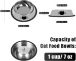 Serentive 2 Pcs Non-Slip Stainless Steel Small Cat Food Bowls - Unbreakable, Thi... - Image 3