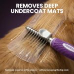 Poodle Dematting Fur Rake Comb Brush for Dogs and Cats - Long 2.5" Steel Safety ... - Image 3