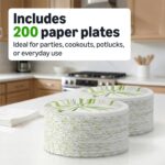 Amazon Basics Everyday Paper Plates, 8.62 Inch, Disposable, 200 Count, Packaging... - Image 6